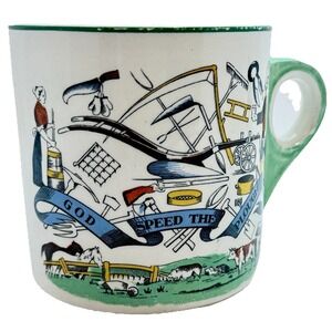 Rare "God Speed the Plough" Made in English Cider Mug or Shaving Mug